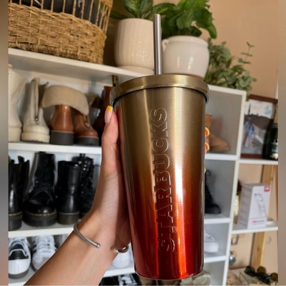Starbucks Sunset Gold Orange Gradient Stainless Steel Cold Cup Tumbler